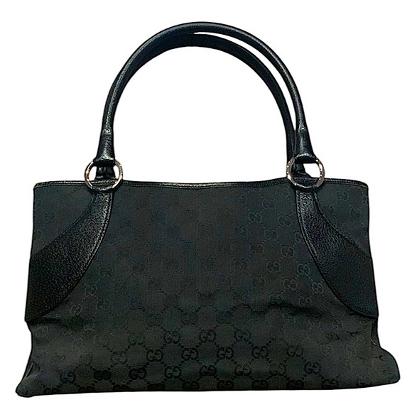 • Gucci logo canvas and leather shoulder bag - Picture 1 of 8